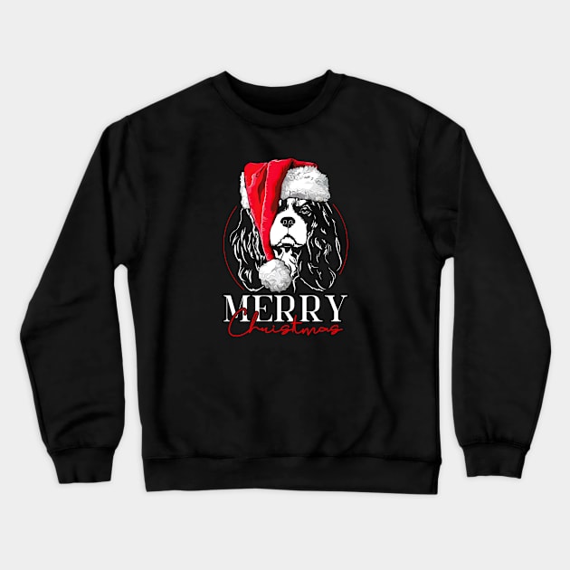 Funny Cavalier King Charles Spaniel Santa Merry Christmas dog mom Crewneck Sweatshirt by wilsigns